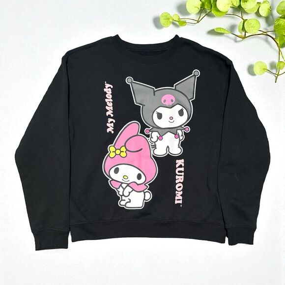 Sanrio Kuromi My Melody Sweatshirt Medium Black Crewneck 2023 Cute Anime Kawaii - Picture 1 of 3